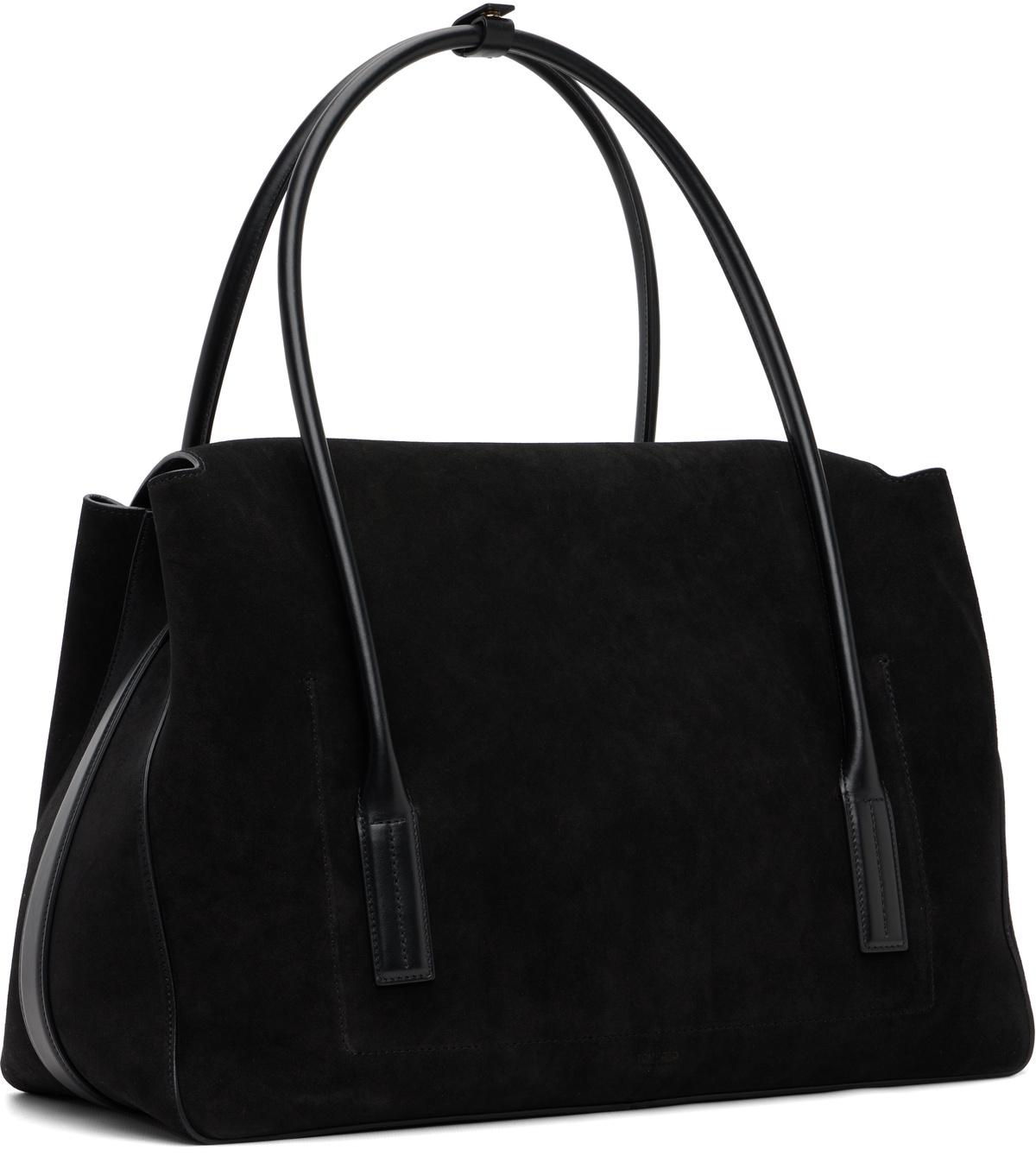 TOM FORD Black Suede Leather Eclipse Large Shoulder Bag