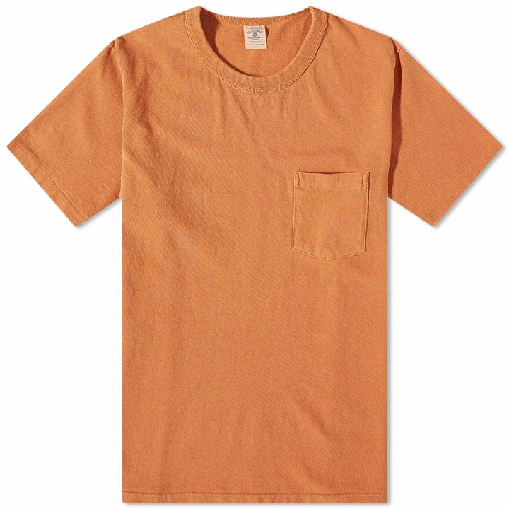 Photo: Velva Sheen Men's Pigment Dyed Pocket T-Shirt in Terracotta