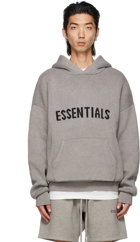 Essentials Grey Pullover Logo Hoodie