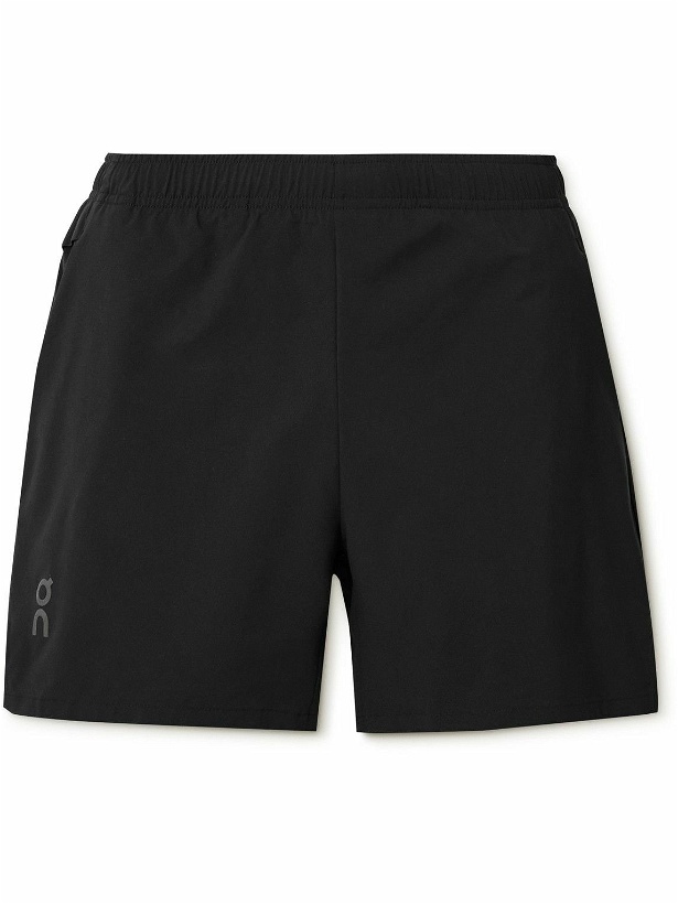Photo: ON - Essential Straight-Leg Logo-Print Recycled-Shell Shorts - Black