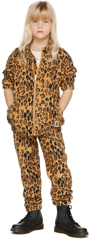 Photo: Mini Rodini Kids Beige Fleece Leopard Jacket