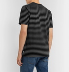 FRAME - Striped Cotton-Jersey T-Shirt - Black