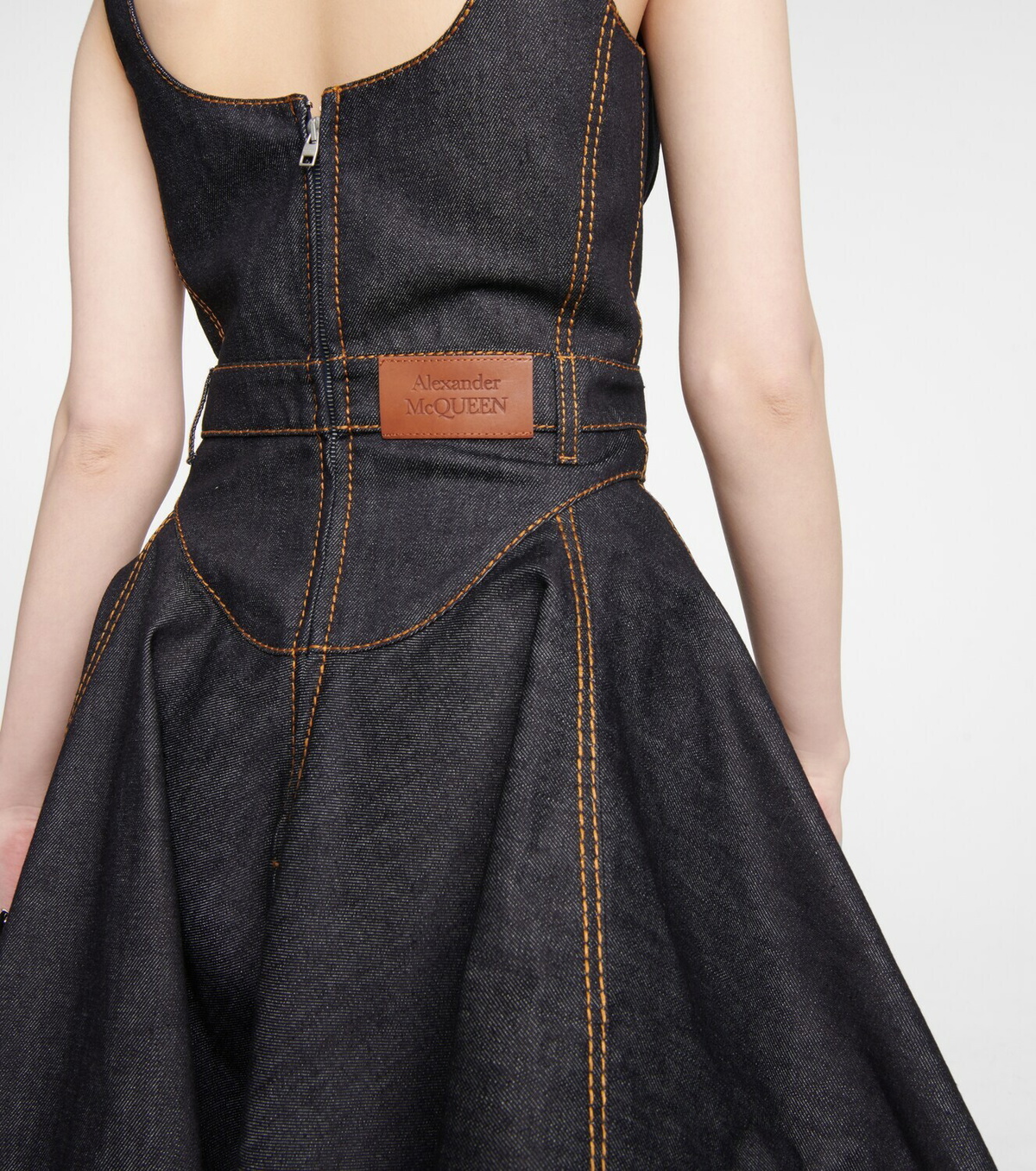 Alexander McQueen - Asymmetric denim minidress Alexander McQueen