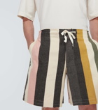 JW Anderson Striped cotton shorts
