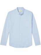 Folk - Button-Down Collar Cotton and Linen-Blend Shirt - Blue