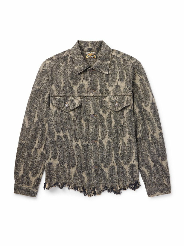 Photo: KAPITAL - Magpie Distressed Denim-Jacquard Jacket - Black