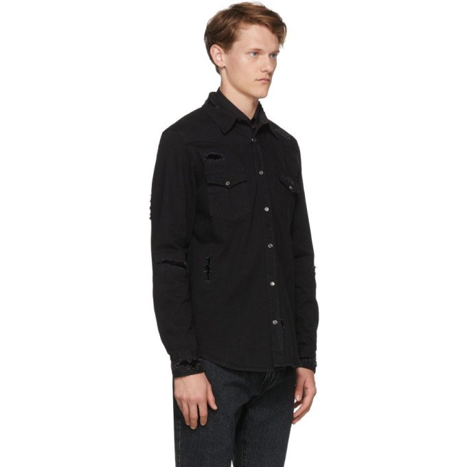 Distressed black clearance denim shirt