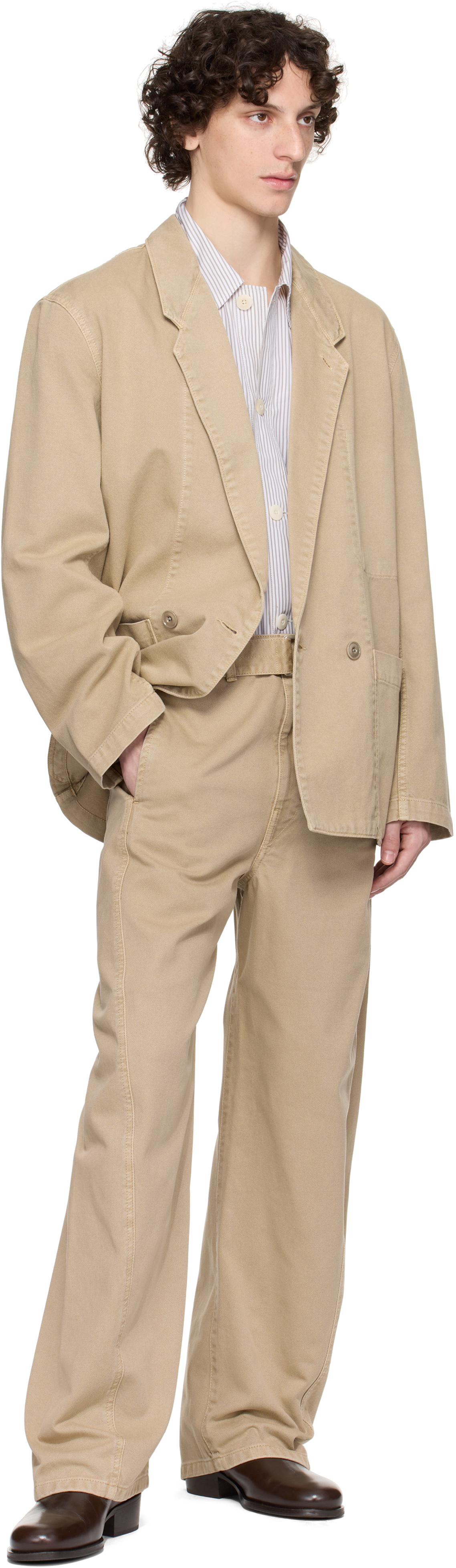 【関税込み】LEMAIRE ベージュ Workwear テーラードジャケット LEMAIRE Beige Workwear Blazer Lemaire