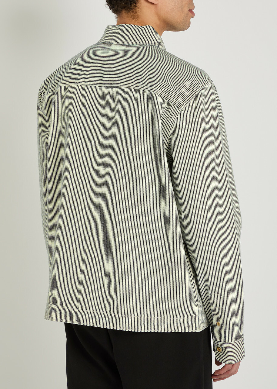 Paige Renzi Striped Denim Jacket Navy