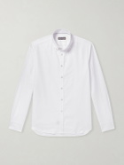 Canali - Button-Down Collar Cotton-Poplin Shirt - White