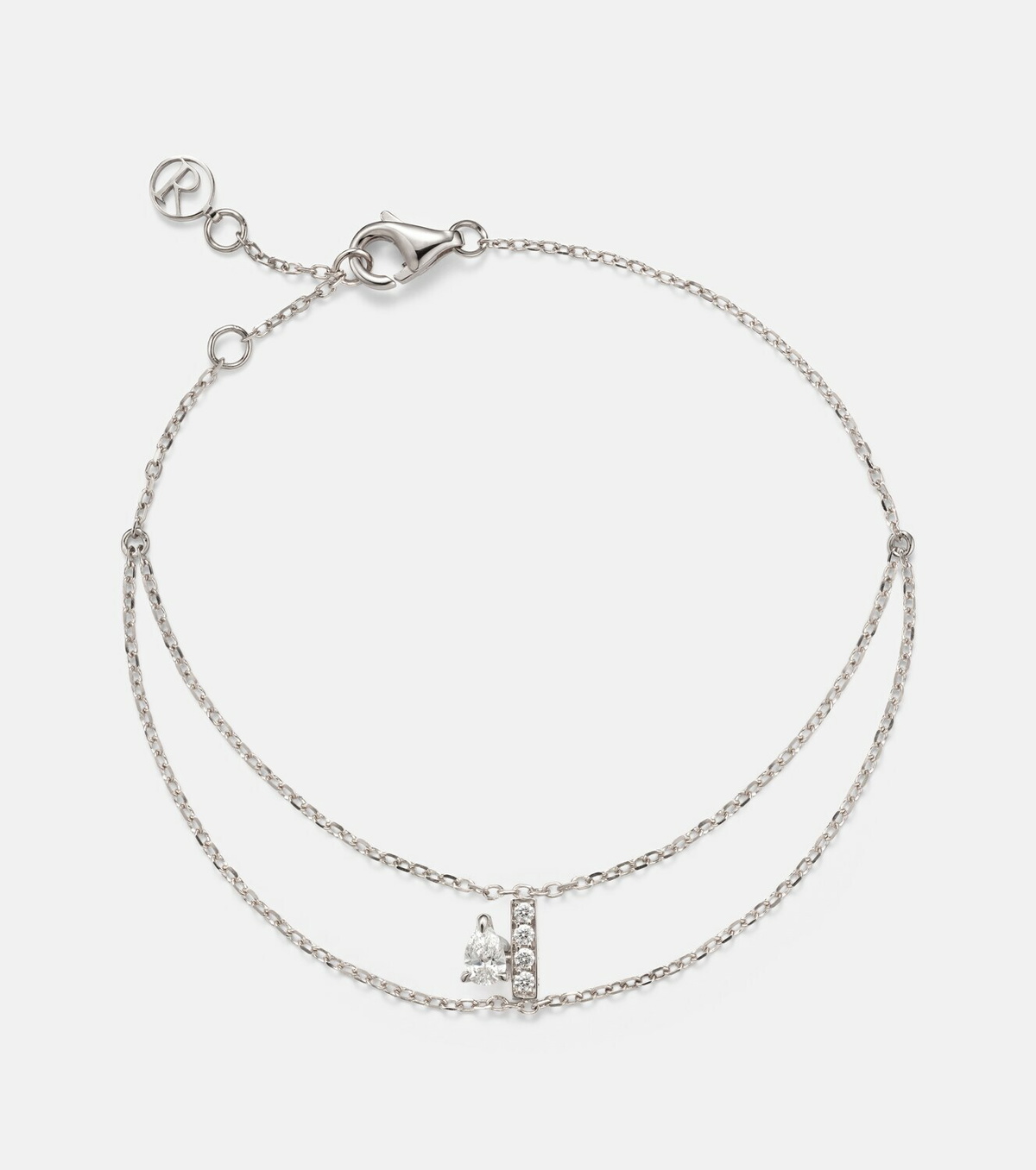 Repossi Letters 18kt white gold bracelet with diamonds