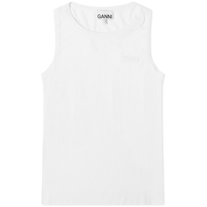 Photo: GANNI Fitted Ribbed Vest Top