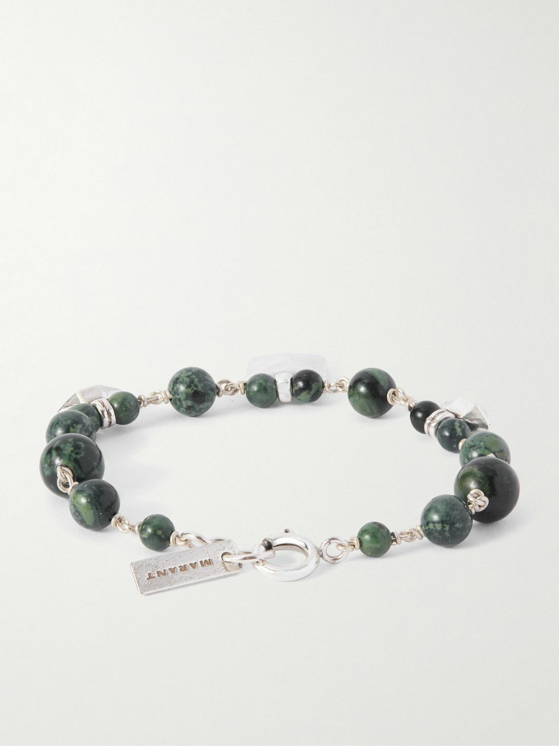 Marant - Jack Silver-Tone and Jasper Beaded Bracelet - Green