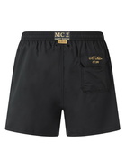 MC2 Saint Barth Black Classic Light Swim Shorts Patmos With Milan 125 Embroidery | Ac Milan 125 Special Edition