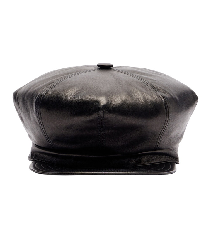 Photo: Valentino VLogo leather newsboy cap