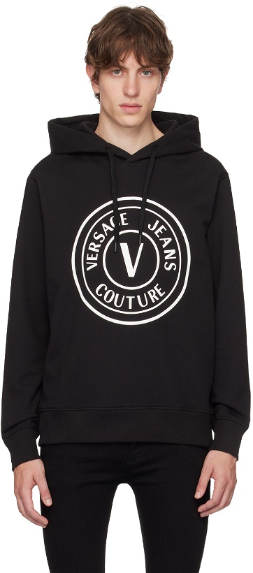 Photo: Versace Jeans Couture Black V-Emblem Hoodie