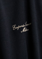 Emporio Armani Logo-embroidered Wool Jumper Navy