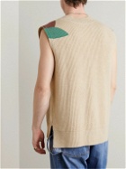 JW Anderson - Printed Ribbed Merino Wool Sweater Vest - Neutrals