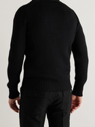 TOM FORD - Wool and Silk-Blend Half-Placket Sweater - Black