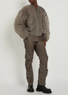 Rick Owens Secchia Flight Printed Tulle Bomber Jacket Grey