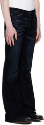 COÛT DE LA LIBERTÉ Black Jimmy Stretch Suede Flare Jeans