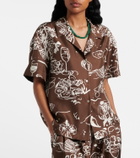 Asceno Prague printed silk twill bowling shirt