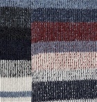 The Elder Statesman - Super Soft Striped Cashmere Blanket - Navy