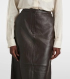 Yves Salomon Leather midi skirt