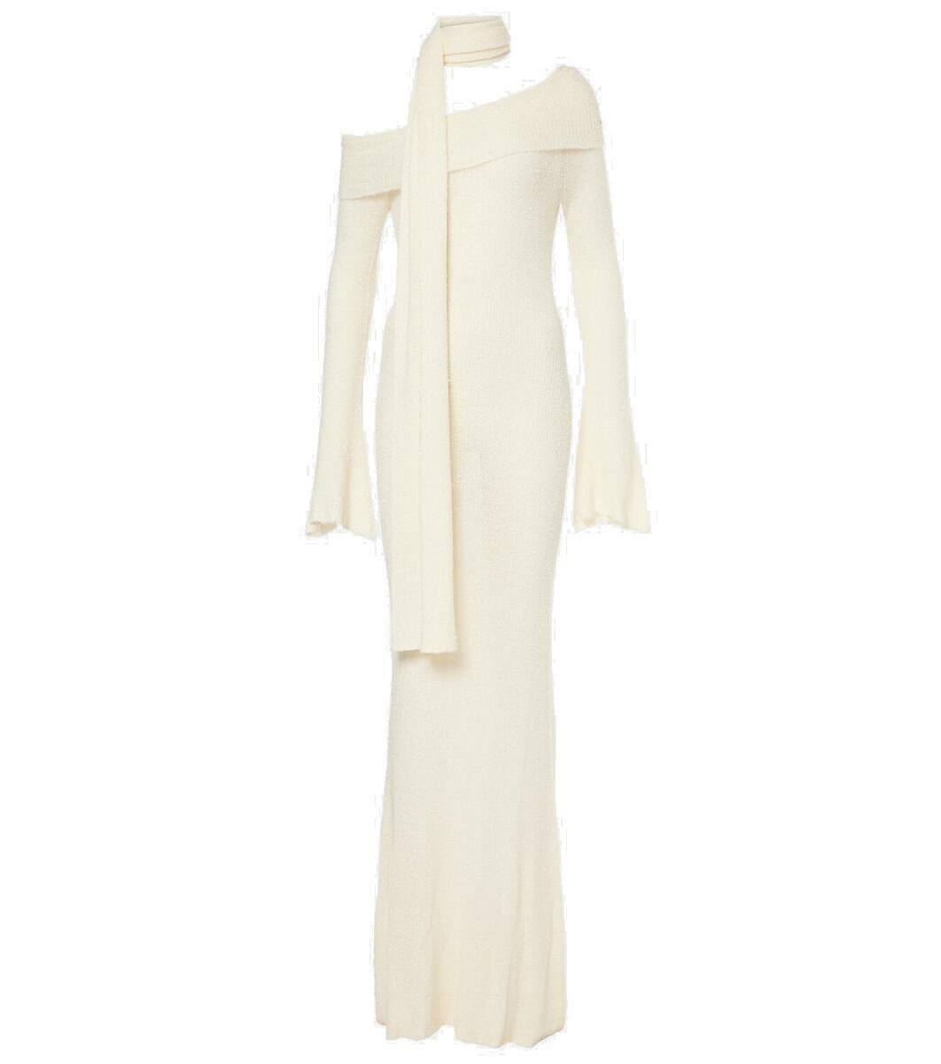 【関税込み】Aya Muse タン Lyca 長袖トップス Aya Muse Scarf-detail lamé maxi dress Aya Muse
