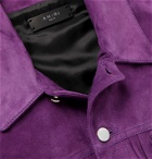 AMIRI - Slim-Fit Suede Trucker Jacket - Purple