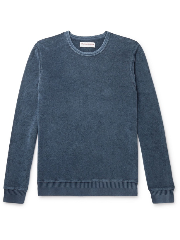Photo: ORLEBAR BROWN - Pierce Slim-Fit Garment-Dyed Cotton-Terry Sweatshirt - Blue