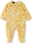 Versace Baby White & Yellow Barocco Bodysuit Set
