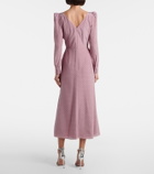 Alessandra Rich Polka-dot ruffled silk midi dress