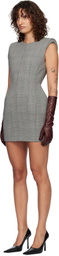 Mugler Gray Checked Stockman Mini Dress