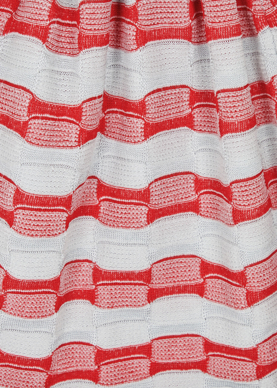 Gimaguas Été Striped Knitted Mini Dress Red
