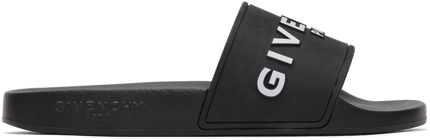 Givenchy Black Logo Pool Slides Givenchy