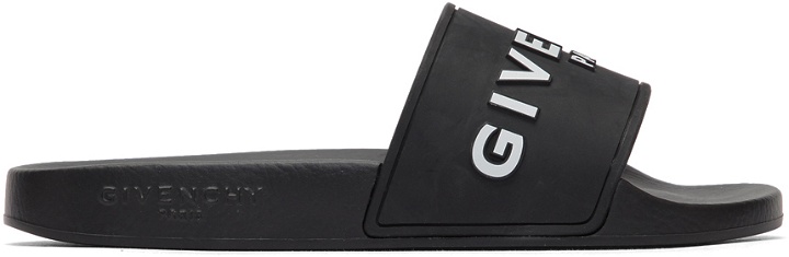 Photo: Givenchy Black Logo Pool Slides