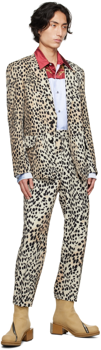 Just Cavalli Beige Leopard Blazer