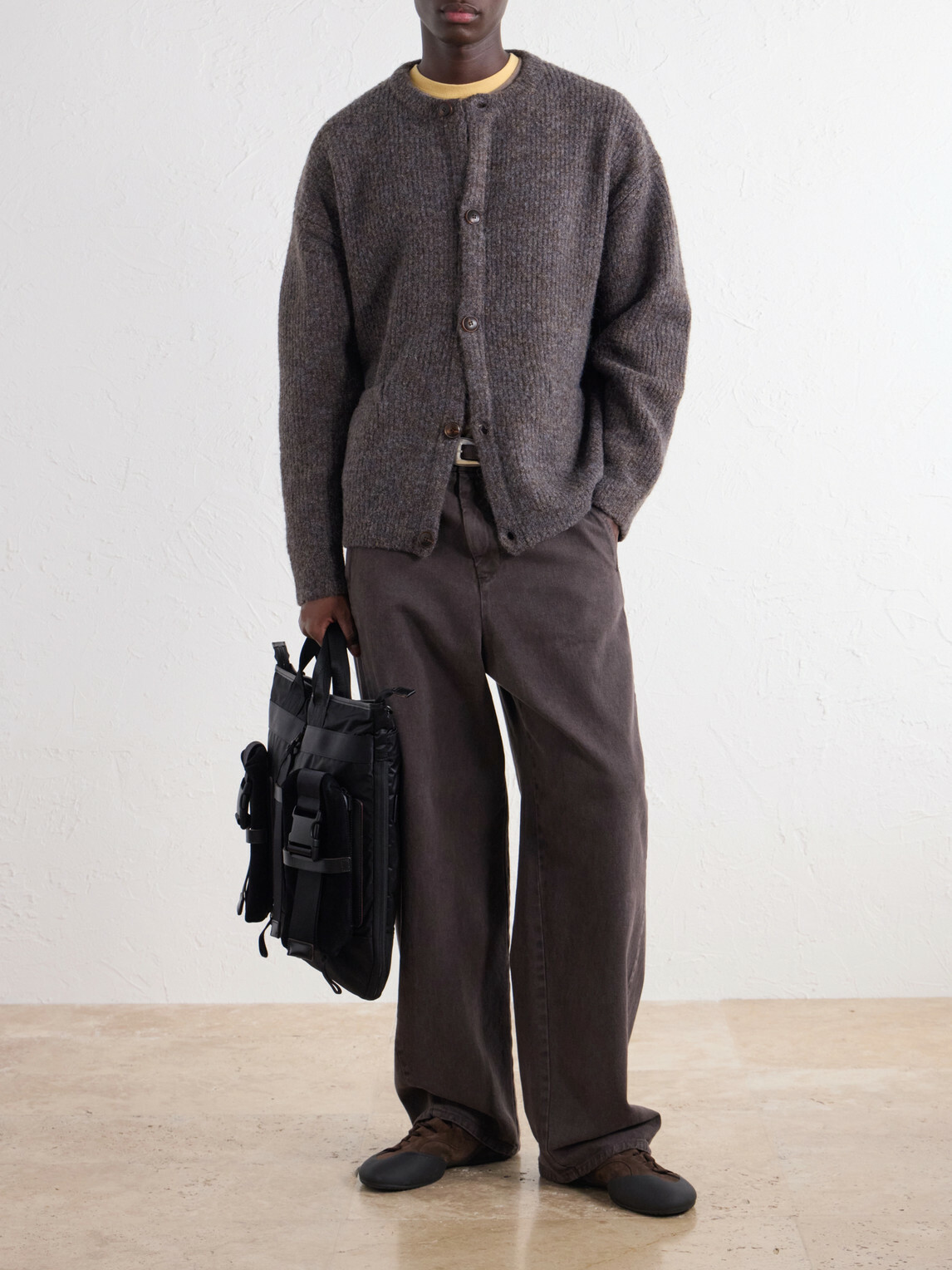 Master-Piece - Helmet Suede and Leather-Trimmed Shell Messenger Bag