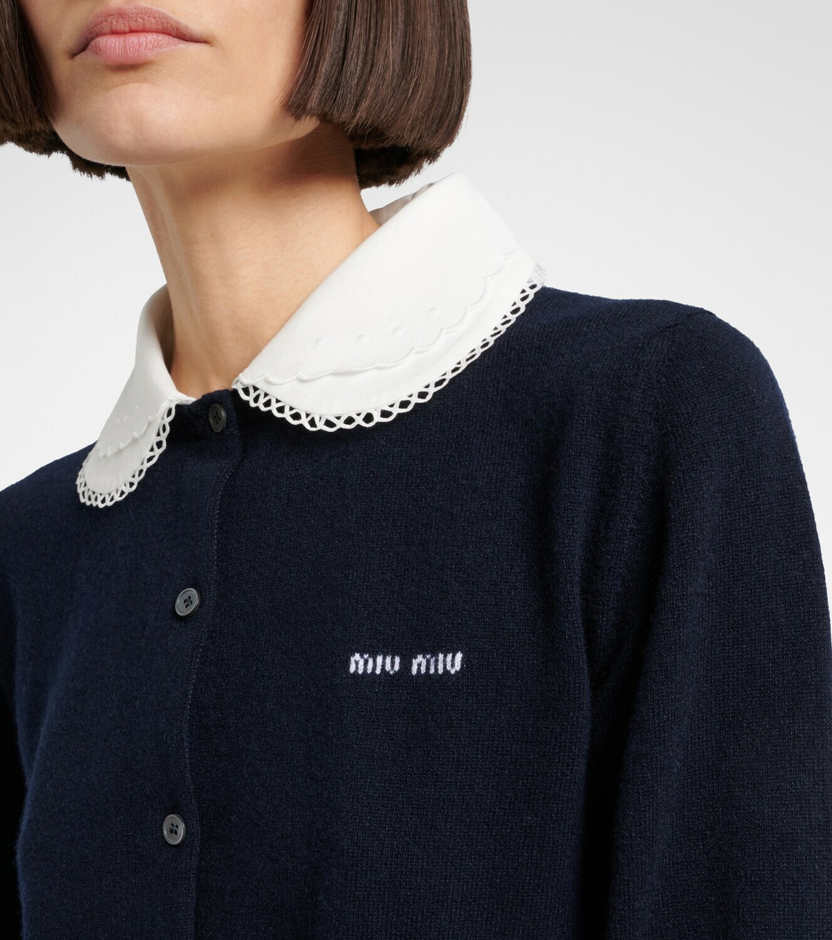 Miu Miu Logo cashmere cardigan