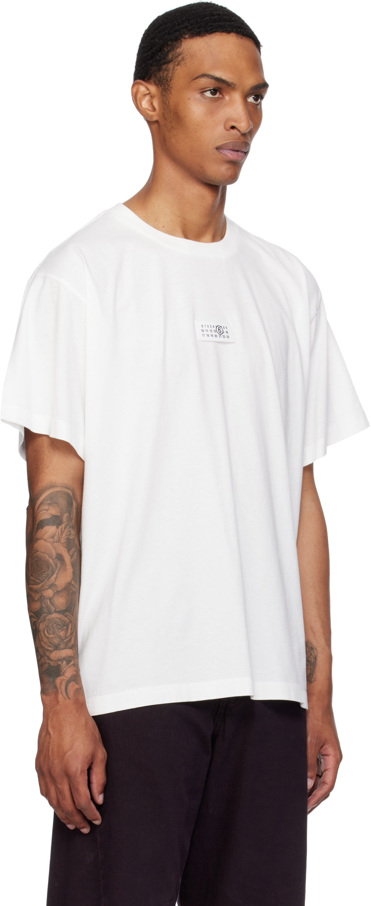 MM6 Maison Margiela グラフィックTシャツ コットン ホワイト MM6 Maison Margiela White Cotton T-shirt MM6 Maison Margiela