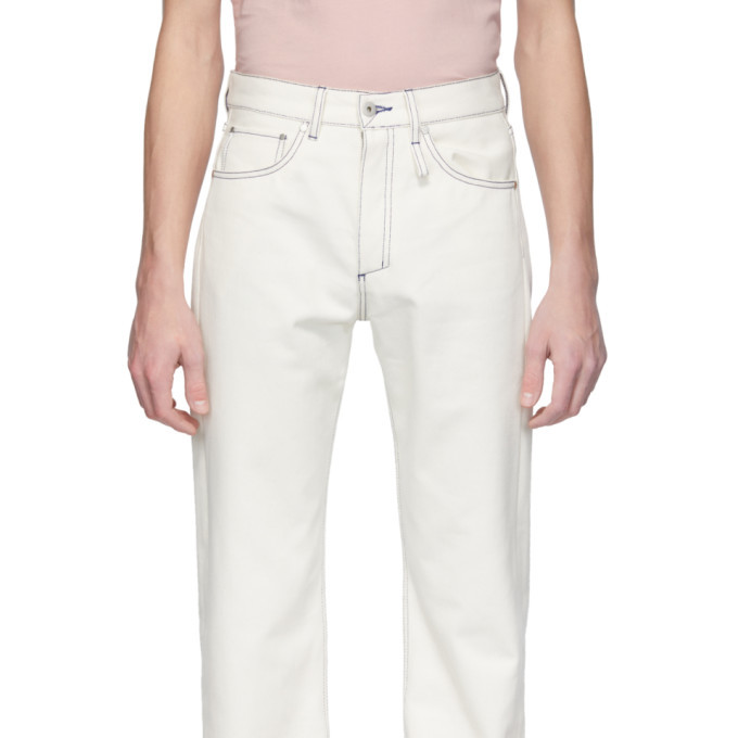 Band of Outsiders White Raw Denim Regular Fit Jeans