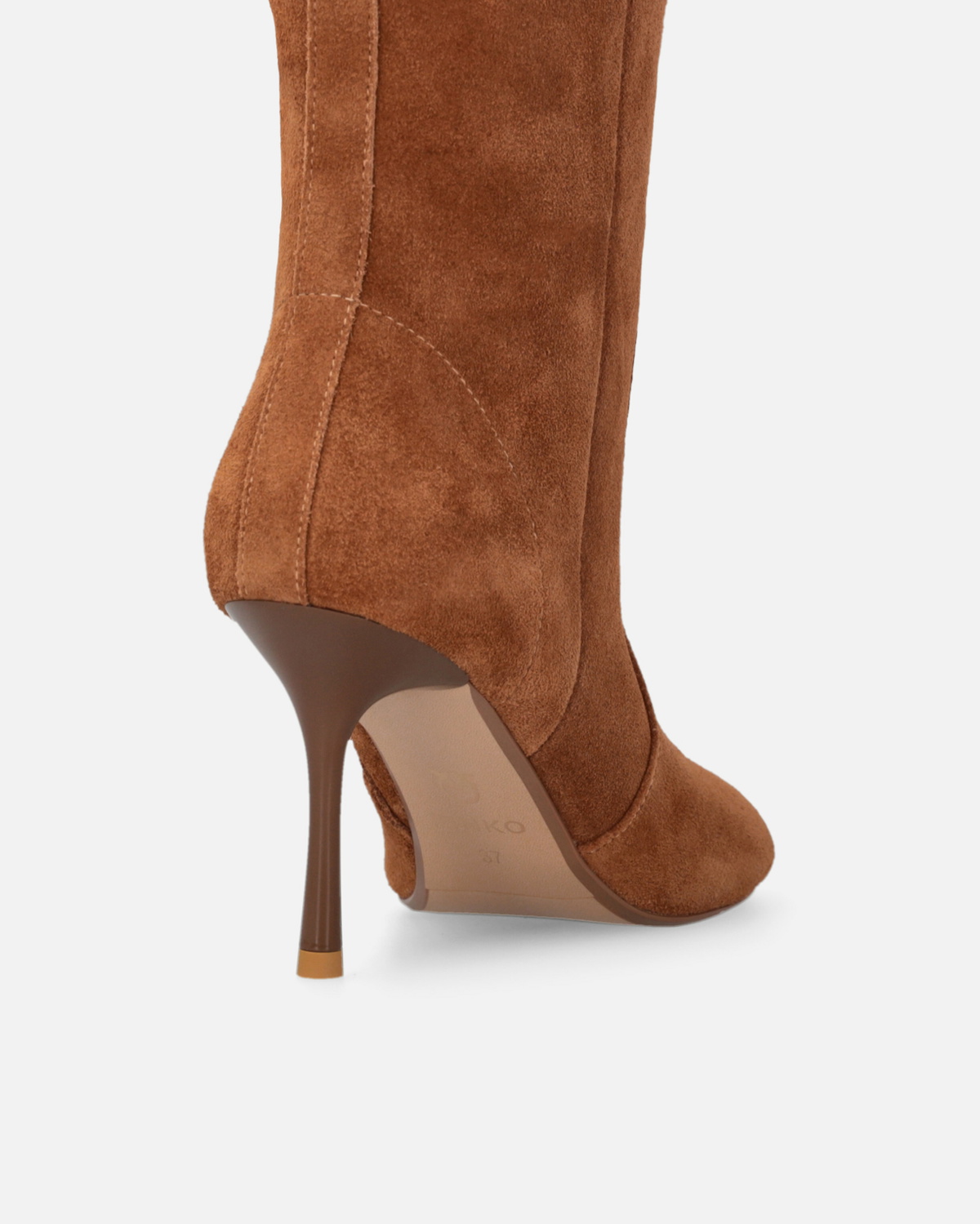 Pinko High Boots In Suede With Heel And Strap Laminated Gold