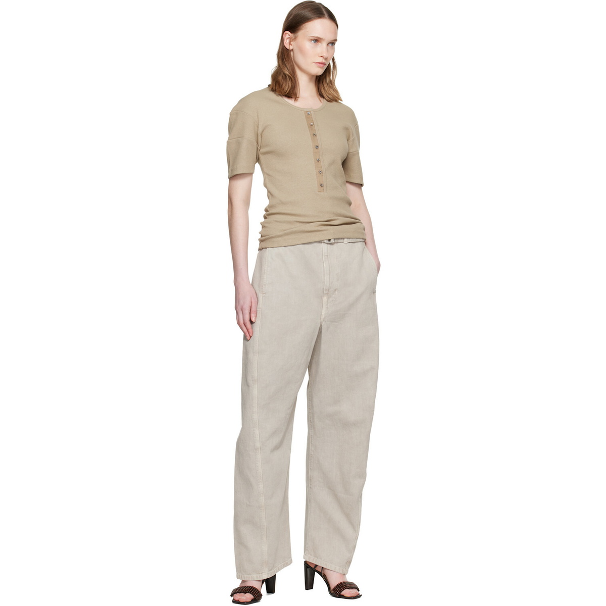 LEMAIRE Beige Fitted Henley