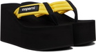 Coperni Black & Yellow Wedge Heeled Sandals