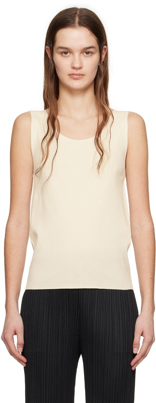 Photo: PLEATS PLEASE ISSEY MIYAKE Off-White A-Poc Tank Top