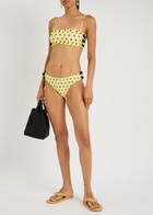 Damson Madder Spot-print Shirred Bikini Briefs Yellow