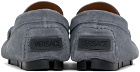 Versace Gray Medusa Biggie Driver Loafers