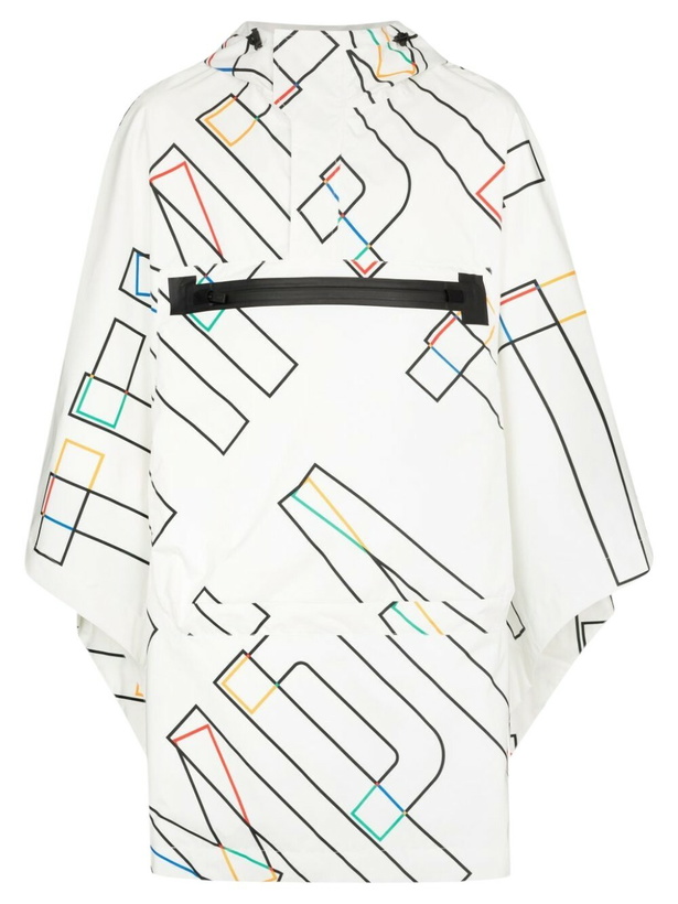 Photo: Templa X Olympics White Graphic Hooded Poncho
