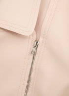 Norma Kamali Gang Panelled Faux Leather Jacket Light Pink